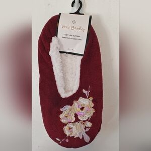 Vera Bradley Burgundy Cozy Life Slippers